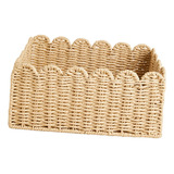 Cesta Tecida Para Roupas, Organizador De 36x27x15cm