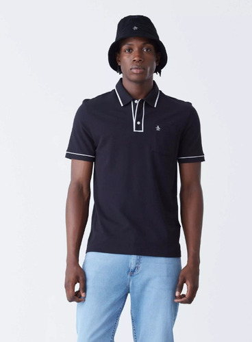 Chomba Polo Penguin Negro Hombre S