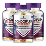 3 Condoiflex Condroitina, Curcumina, Colágeno Tipo2 E Mag D