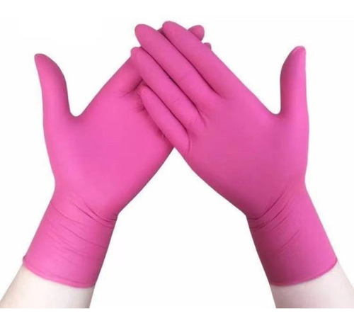 Guantes Nitrilo Caja 100 Unidades Talla S, M Y L - Fucsia