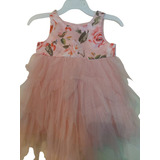 Vestido Flores Niña 6-12 Meses Tutu Ropa Nuevo Rosa Nanette