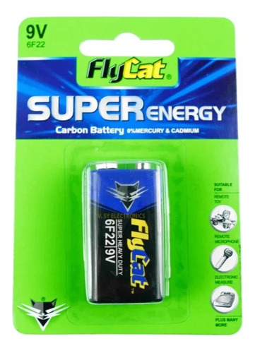 Pila Bateria Cuadrada Fly Cat 9v Carbon Bst-9v-6f22