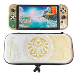 Protector Zelda Tears Nintendo Switch Oled Estuch Blanco Oro