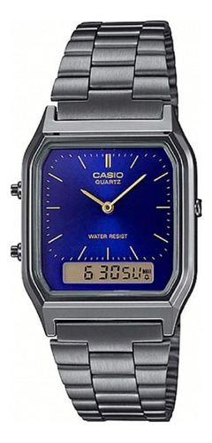 Reloj Casio Análogo Hombre Aq-230gg-2a Color De La Correa Negro Color Del Bisel Gris