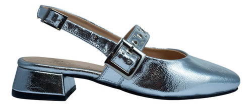 Zapatilla Balerina Tacon  Mentha Mia 475 Plata