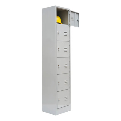 Locker Metálico Ramírez 6 Puertas Gris Claro con Ventilación 180x38x34 cm | Meses sin interés