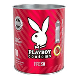 Lata De 10 Condones Playboy Texturizados Sabor Y Aroma Fresa
