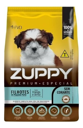 Ração Cães Filhotes Pequeno Porte Zuppy Frango Arroz 15kg