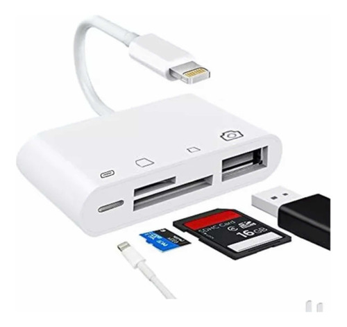 Adaptado Multi Lector De Sd, Usb, Micro, Para iPhone.