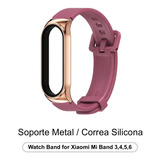 Correa De Silicona Caja Metal Para Xiaomi Mi Band 3/4/5/6 Pg