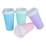 50 Vaso Reutilizable Tipo Starbucks Mug Tapa Colores Pastel