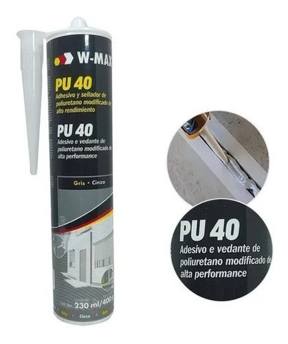 Würth Bisnaga Selante Pu 40 Alta Resistência Multiuso Vedação Poliuretano Cor Preto 360 G