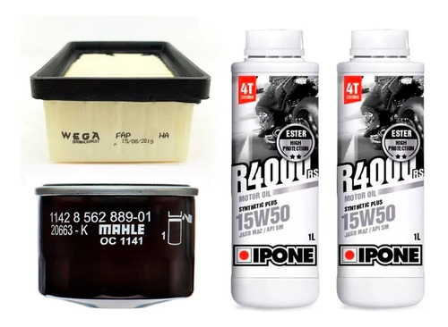 Kit Service Bmw G 310 R Gs Filtros + Ipone R4000 15w50 Ryd