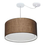 Lustre C/ Desvio De Centro Md-4308 Cupula Tec 50x30cm Cafe