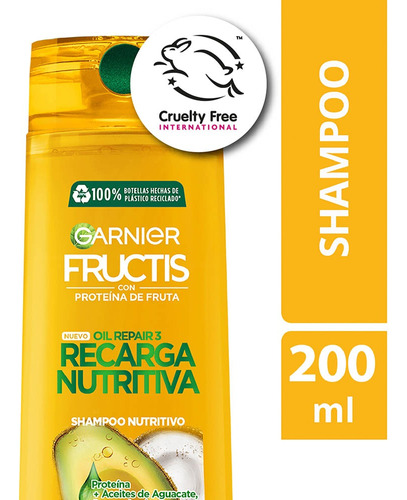 Shampoo Fructis Oil Repair 3 Recarga Nutritiva 200 Ml