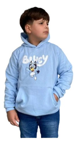 Buzo Canguro Niños Bluey Algodón Frisado Unisex 