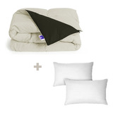 Acolchado King Size Edredon Gris Claro + Almohadas De Regalo