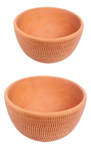 Bowl 2 Tam Medio E Grande Vaso De Barro Decorativo Terracota