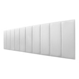 Cabeceira Painel Modulada Cama Box Queen 8 Placas Decorativa Cor Corino Branco