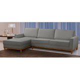 Sofá 3 Lugares 2,10m Living C Chaise Esq Lavinia Linho Cinza