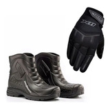 Bota Masculina Motociclista Impermeavel Luva Touch Fitx X11