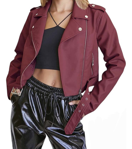 Campera Pu Forever 21 Bordo 100% Original Mujer