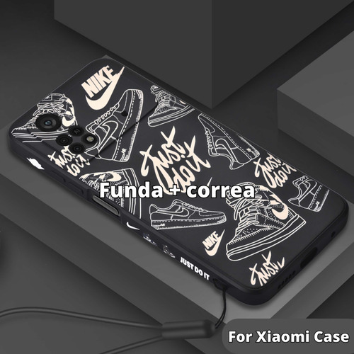 Funda Para Xiaomi Poco Redmi Silicona Liquida Nike + Correa