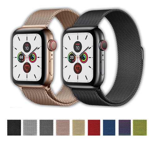 Correas Para Apple Watch Metalicas Loop Multicolor Premium 