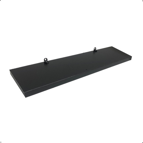 1 Prateleira De Parede 40x10 Madeira Mdf Preto C/ Suporte