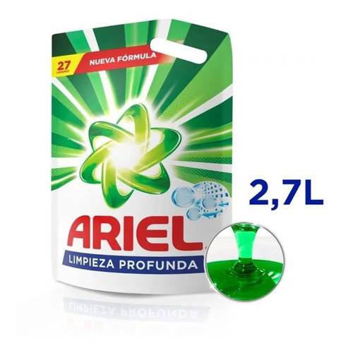 Jabón Liquido Ariel 2,7 Litros Limpieza Profunda