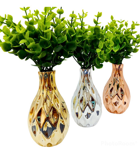 Vasinho Decorativo Com Planta Suculenta Vaso De Cerâmica.