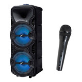 Parlante Portatil Bluetooth Karaoke 150w Fm Led + Microfono