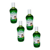 Pack 4 Shampoo Pets Aloe Acondicionador Antipulgas 250 Ml