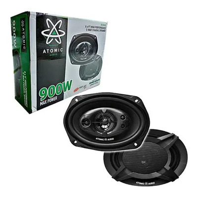 Par Bocinas Coaxiales Atomic Audio Iron69 RMS 900w 6x9 4 Ohms 70rms Color Negro | Meses sin interés