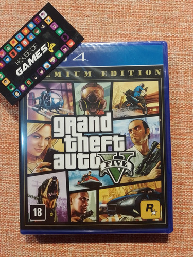Grand Theft Auto V Gta 5 Premium Ps4 Lacrado Mídia Física
