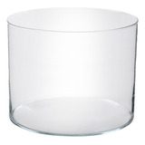 Vaso Tubo Cubo Vidro Transparente Ø24x20cm Terrário Arranjos