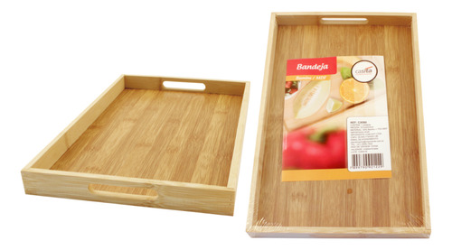 Mini Bandeja De Bambu Mdf Decorativa Retangular 33x22cm