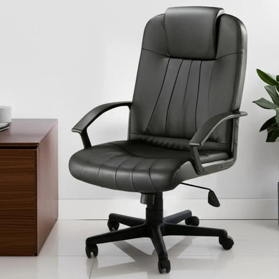 Silla Ejecutiva ADS Pablo Alto Ergonomica Negro Curpiel Giratoria | Meses sin interés