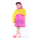 Poncho Impermeable Capa Lluvia Viento Gorro Niñas Y Niños