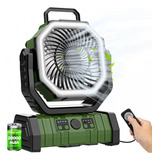 Ventilador De Camping Con Linterna Led, 20000 Mah, Recargabl