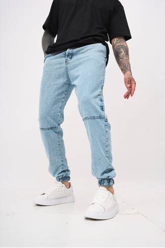 Jogger De Jeans Hombre Mom Con Recortes Rigido Coffs Bond