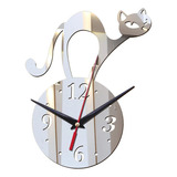 Nuevos Relojes De Pared 3d Con Forma De Gato Con Espejo De U