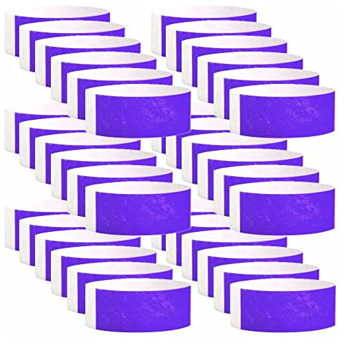 Pulseras De Tyvek Morado Eventos - Paquete De 600 Pieza...