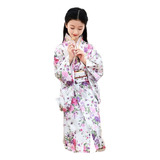 Bata Tipo Kimono De Satén Para Niña, Vestido Yukata Para Dam