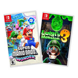 Combo Super Mario Bros Wonder + Luigis Mansion 3 Switch