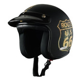 Casco Vertigo Vintage Ruta 66 Negro Mate S Unom 24707