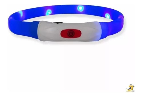 Collar Para Perro Luminoso Luz Led Carga Usb Talla S  45cm