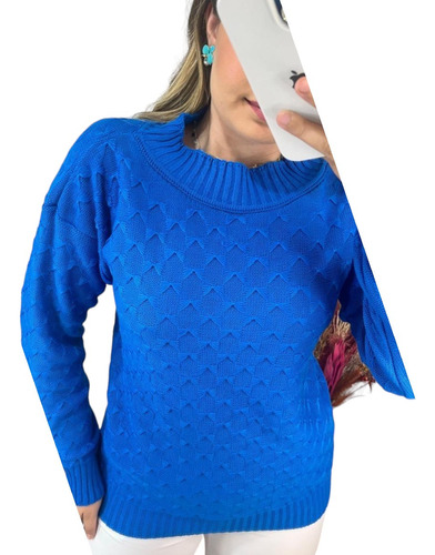 Blusa Tricô Lacinho Lã Tricot Moda Inverno Manga Longa 