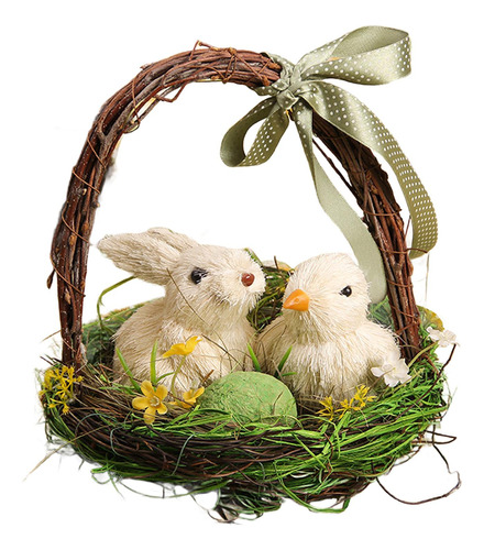 Decoración De Conejo Y Pollito De Pascua, Huevo De Pascua,