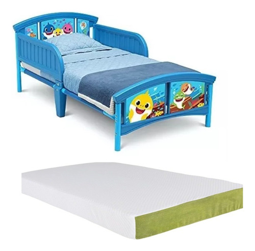 Cama Camita Infantil Con Colchon Baby Shark